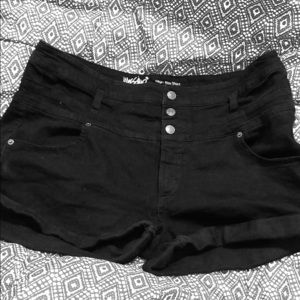 Black high rise shorts